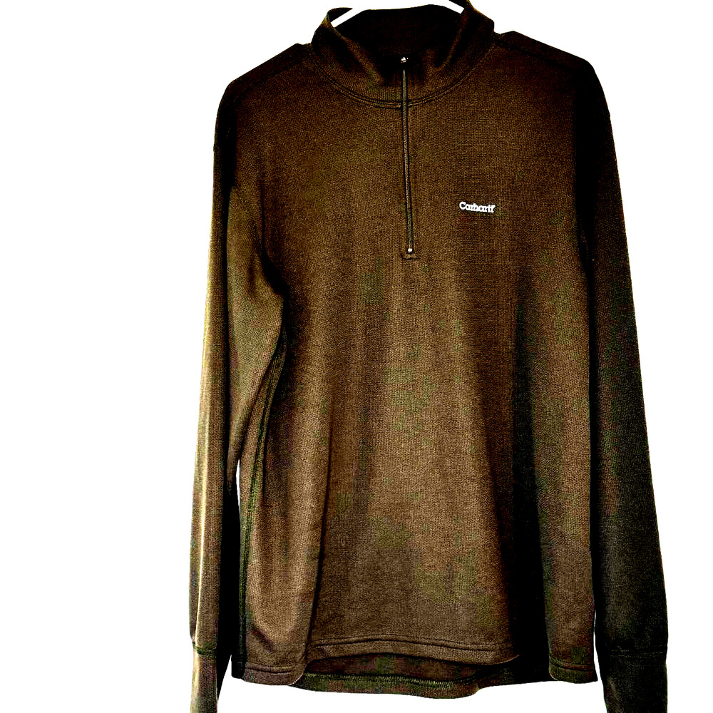 Carhartt Men's Long Sleeve Quarter Zip Size L Olive Green‎